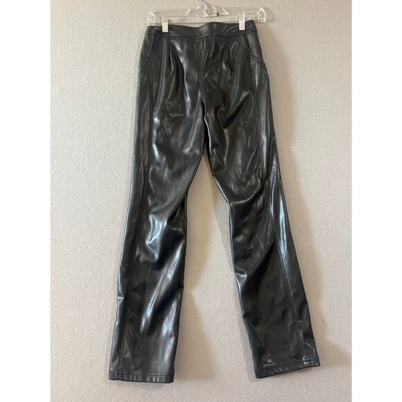 Silence + Noise Pants Women's 0 Black Faux Leather - Picture 2 of 4